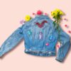 tatouage en broderie sur veste denim vintage