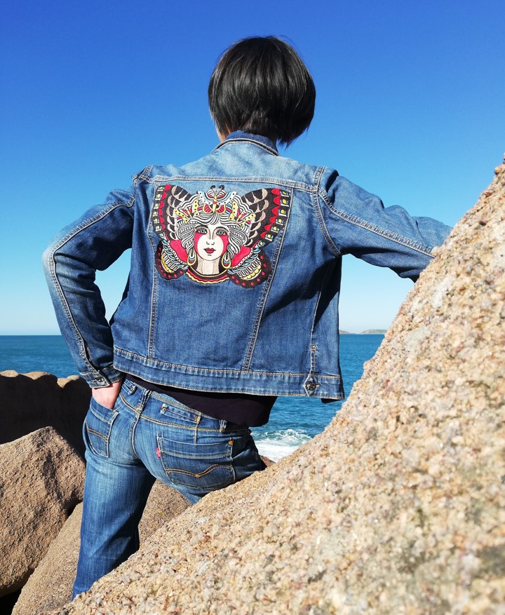 veste en jeans pour femme brodée de fabrication française