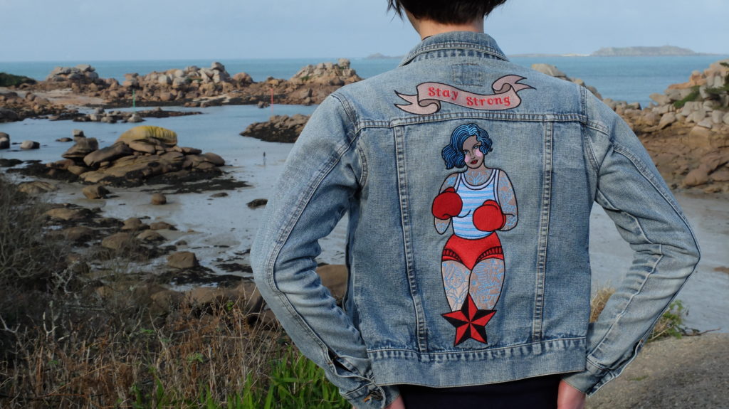 veste en jeans pour femme vintage fabrication artisanale
