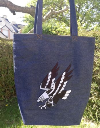 sac denim brodé