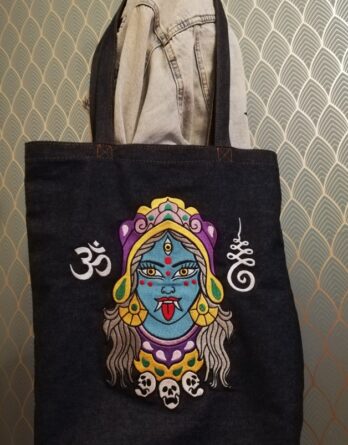 tote bag denim brodé
