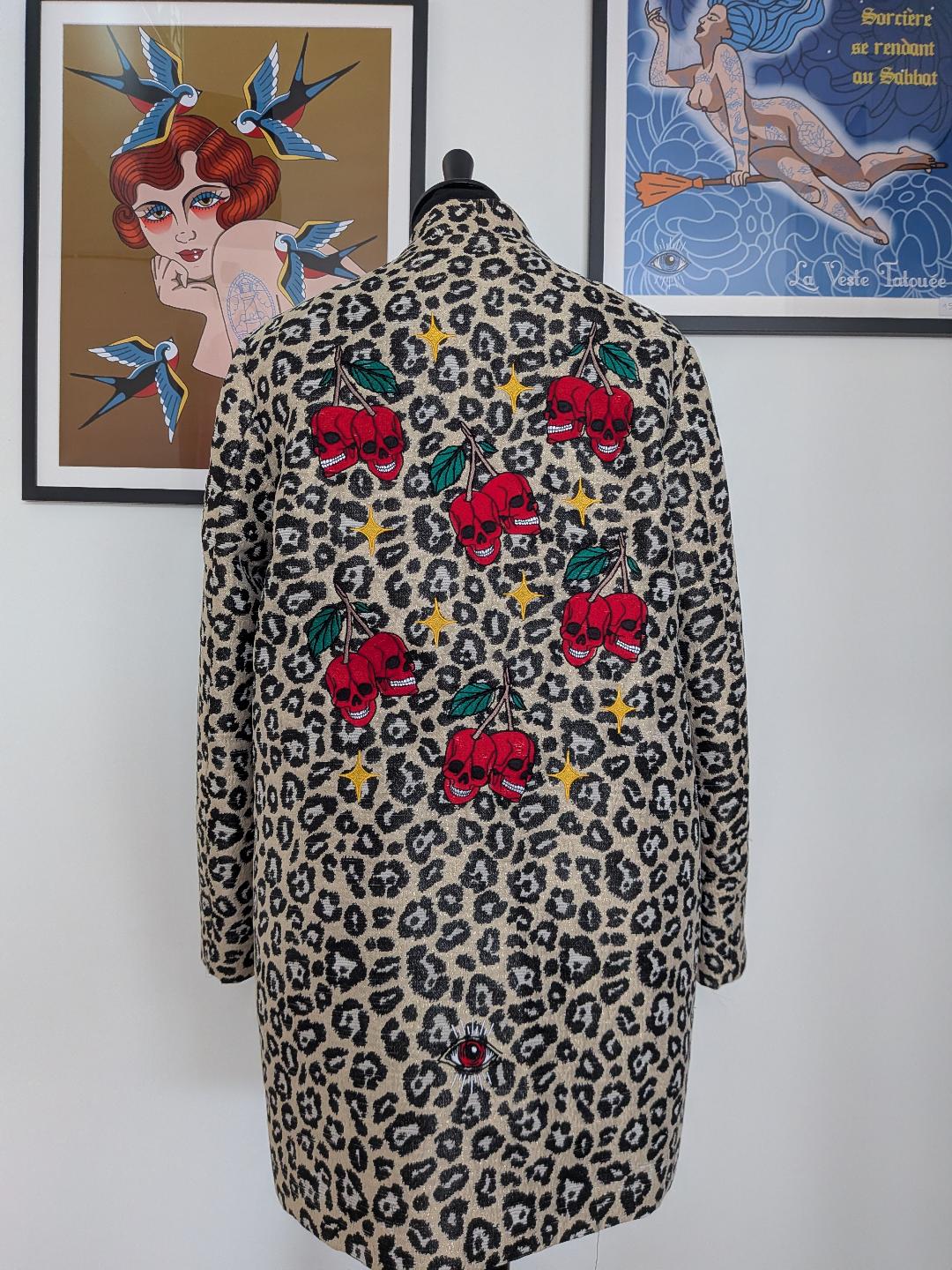 Léopard Cherry Skulls : modèle unique